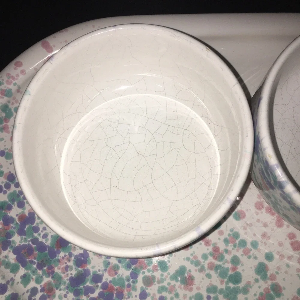 WAECHTERSBACH West Germany Confetti Colored Platter and 2 Bowls
